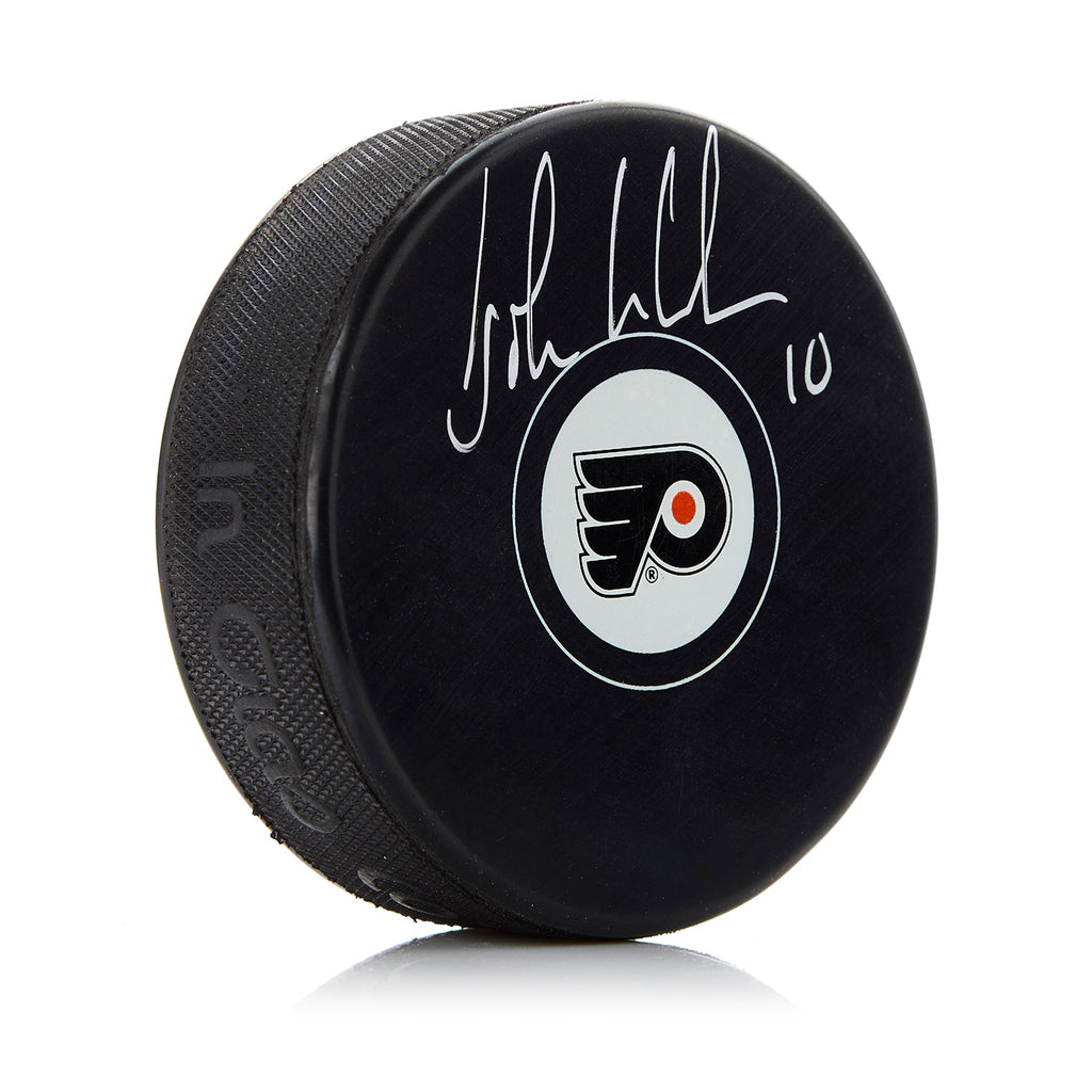 John LeClair Philadelphia Flyers Autographed Hockey Puck | AJ Sports.