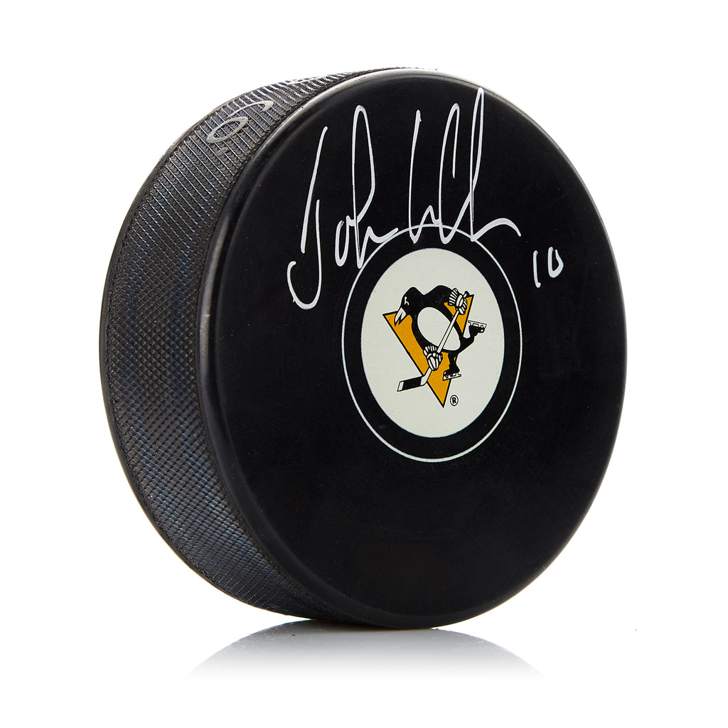 John LeClair Pittsburgh Penguins Autographed Hockey Puck | AJ Sports.