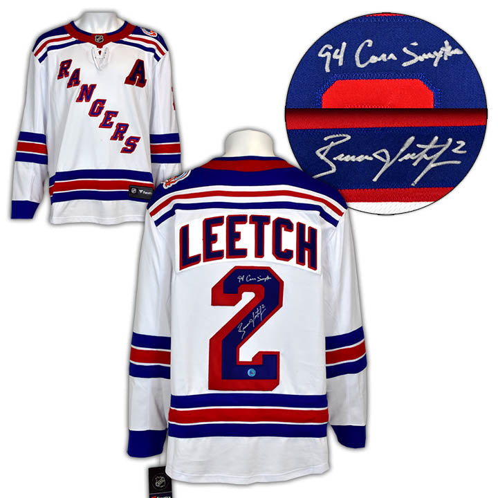 Brian Leetch NY Rangers Signed & Inscribed 1994 Stanley Cup Conn Smythe Jersey | AJ Sports.