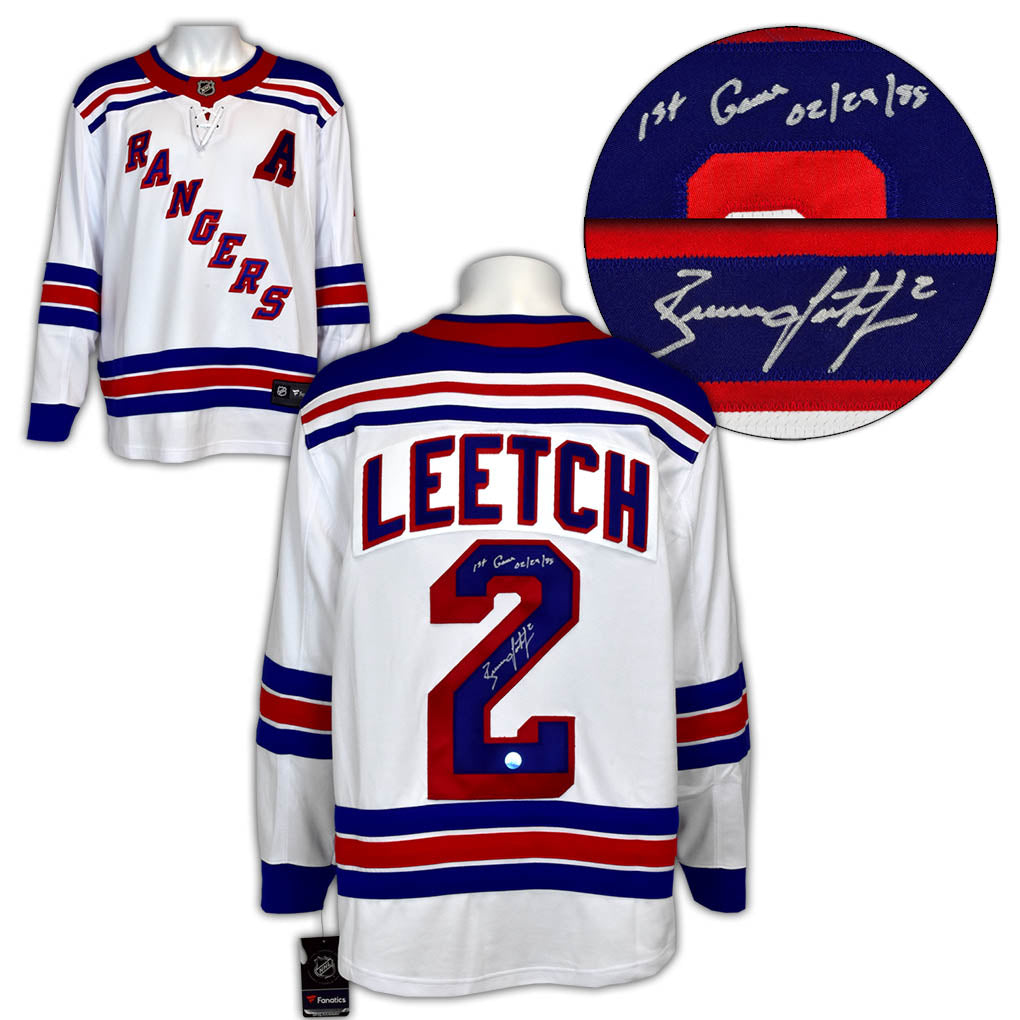 Brian Leetch New York Rangers Signed & Dated 1st NHL Game Fanatics Jersey | AJ Sports.