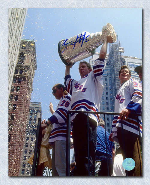 Brian Leetch New York Rangers Autographed Stanley Cup Parade 8x10 Photo | AJ Sports.