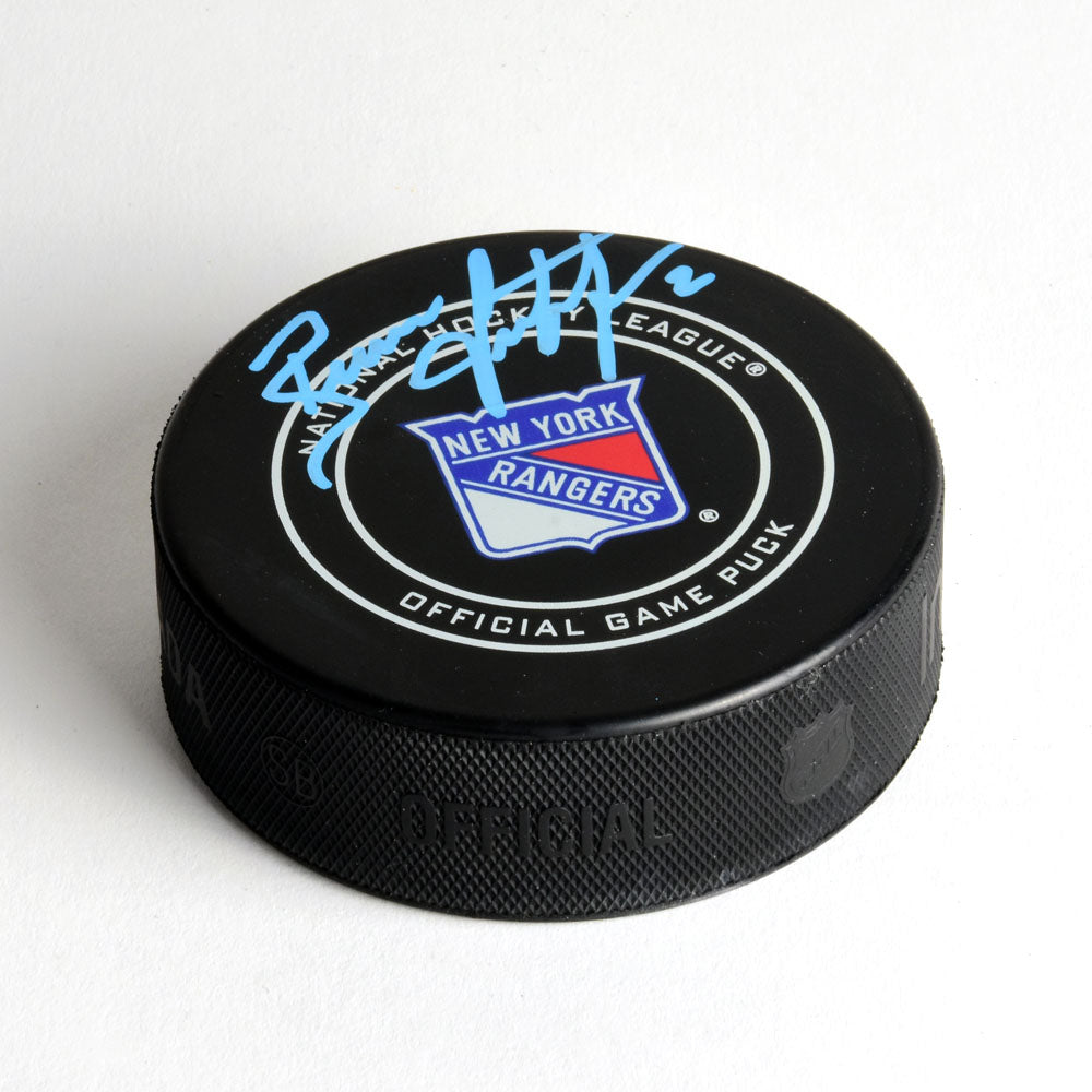 Brian Leetch New York Rangers Autographed Official Game Puck | AJ Sports.