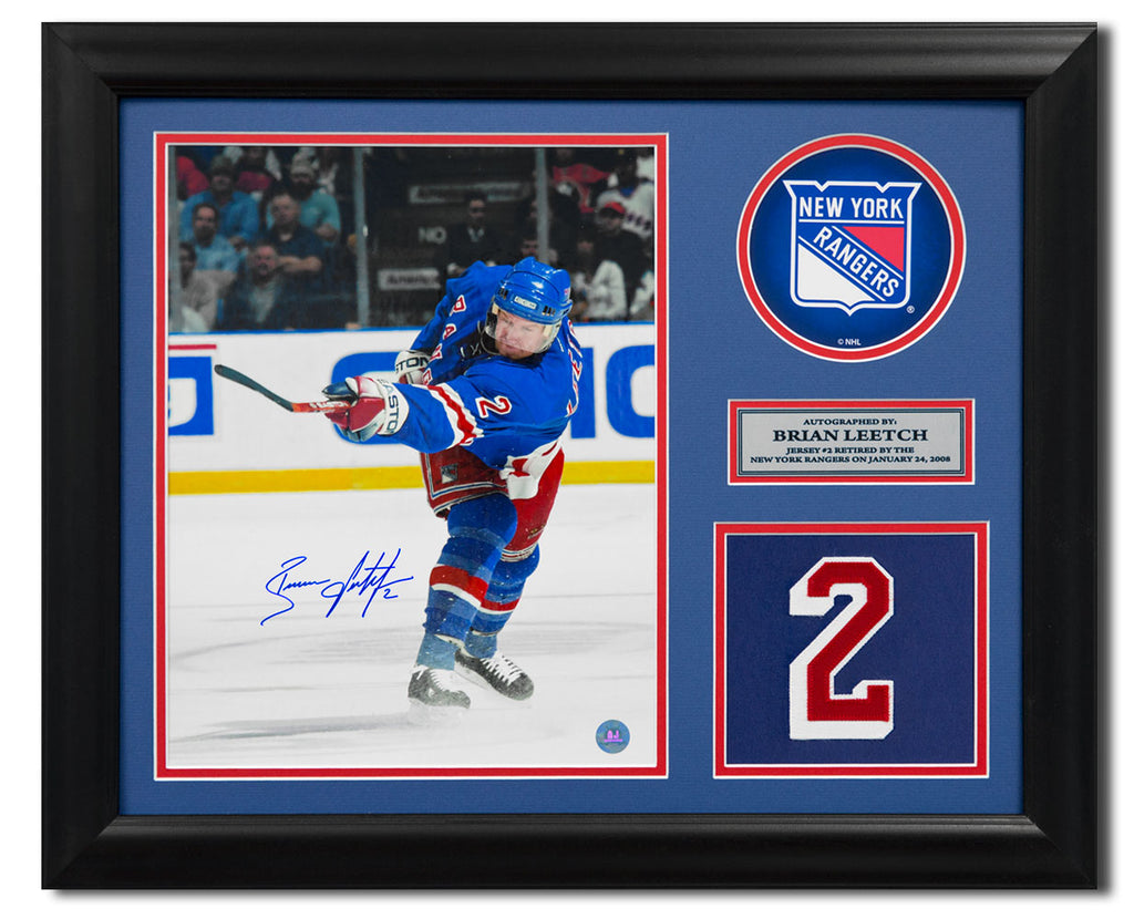 Brian Leetch New York Rangers Signed 20x24 Retired Number Frame | AJ Sports.