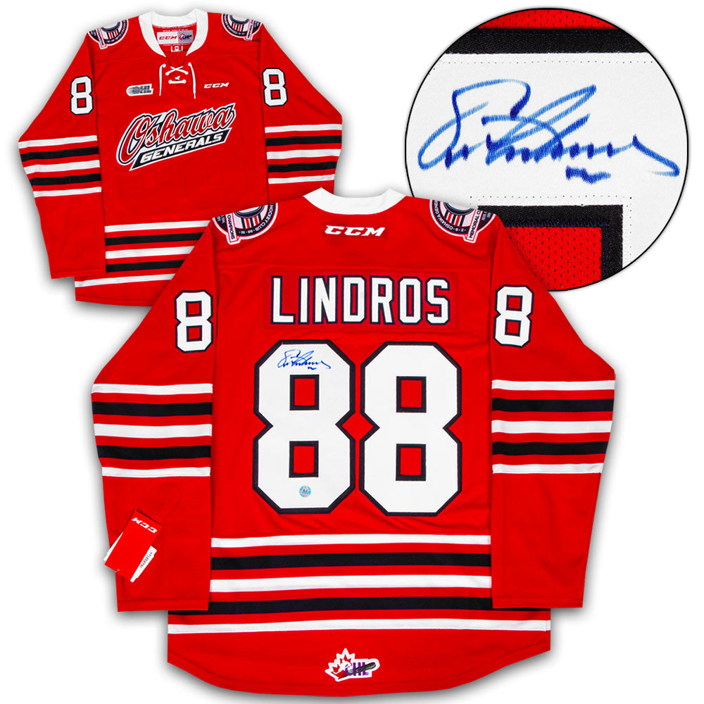 Eric Lindros Oshawa Generals Autographed CHL CCM Jersey | AJ Sports.