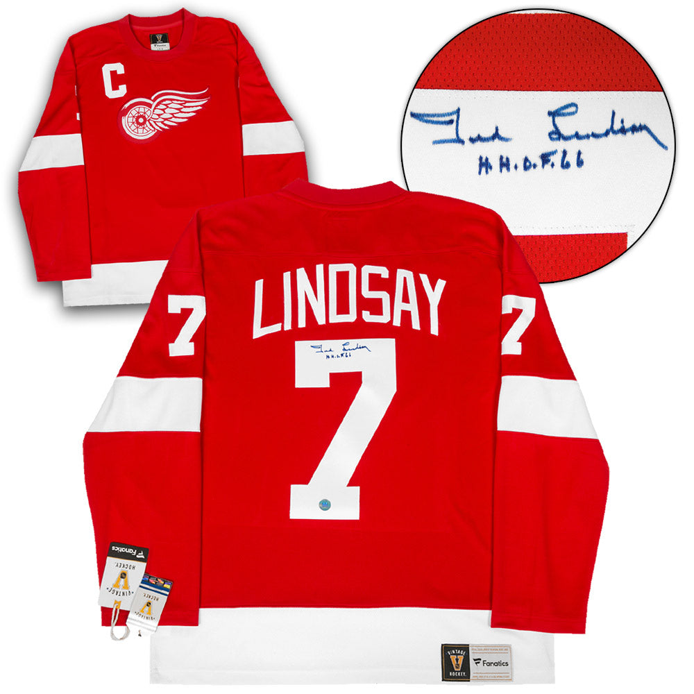 Ted Lindsay Detroit Red Wings Signed Retro Fanatics Jersey | AJ Sports.