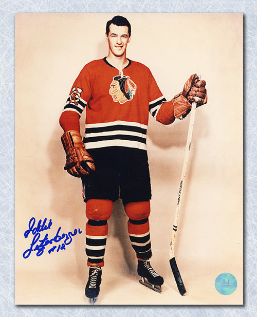 Ed Litzenberger Chicago Blackhawks Autographed Color Pose 8x10 Photo | AJ Sports.