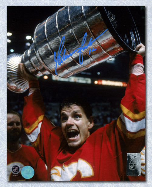 Hakan Loob Calgary Flames Autographed 1989 Stanley Cup 8x10 Photo | AJ Sports.