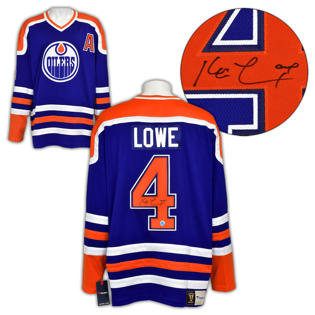 Kevin Lowe Edmonton Oilers Signed Retro Fanatics Jersey | AJ Sports.