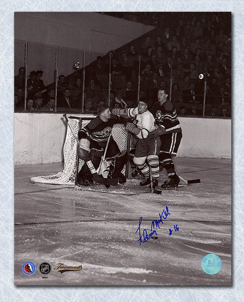 Fleming Mackell Toronto Maple Leafs Autographed Original Six Action 8x10 Photo | AJ Sports.