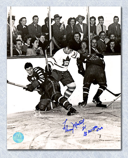 Fleming Mackell Toronto Maple Leafs Autographed 1947 All Star Game 8x10 Photo | AJ Sports.