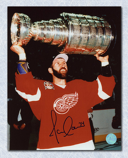 Jamie Macoun Detroit Red Wings Autographed Stanley Cup 8x10 Photo | AJ Sports.