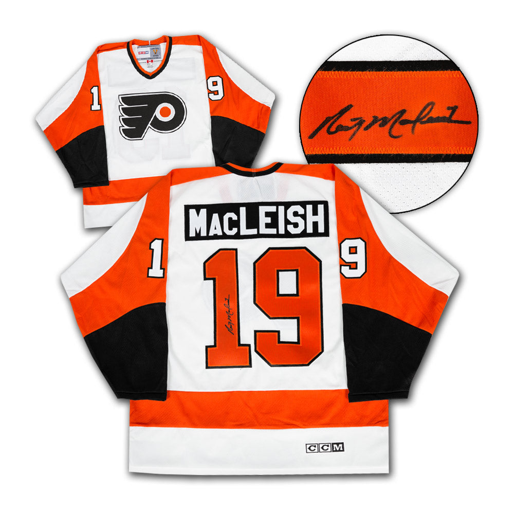 Rick MacLeish Philidelphia Flyers Autographed Vintage CCM Jersey | AJ Sports.