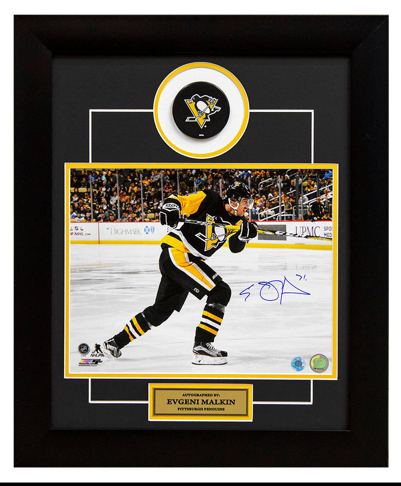 Evgeni Malkin Pittsburgh Penguins Autographed Slap Shot 20x24 Puck Frame | AJ Sports.