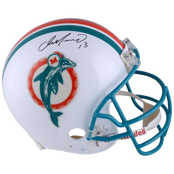Dan Marino Miami Dolphins Signed Riddell Replica Throwback Helmet | AJ Sports.