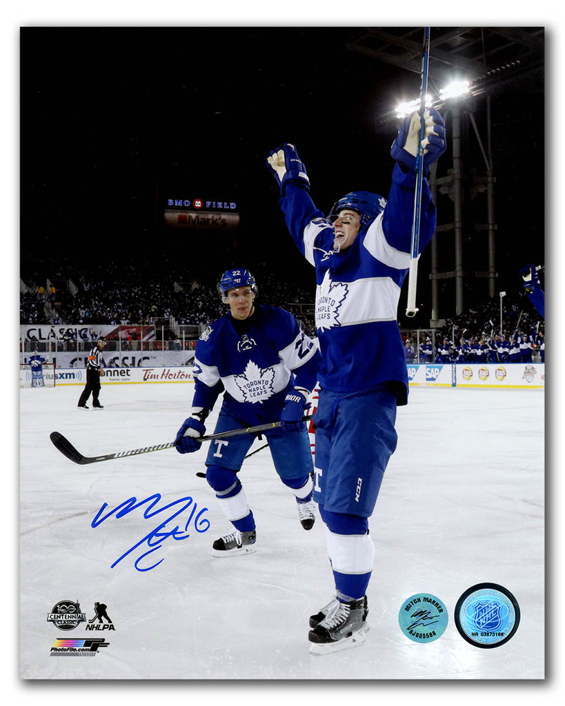 Mitch Marner Toronto Maple Leafs Signed 2017 Centennial Classic 8x10 Photo | AJ Sports.