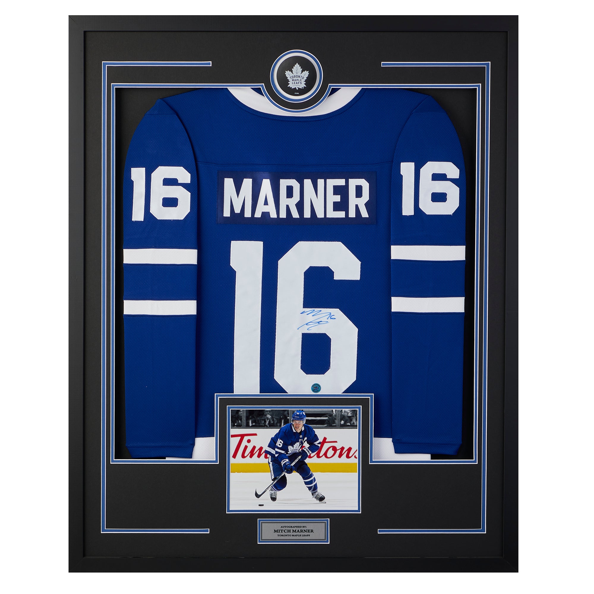 Mitch Marner Toronto Maple Leafs Signed & Dated 1st NHL Goal 36x44 Framed  Jersey