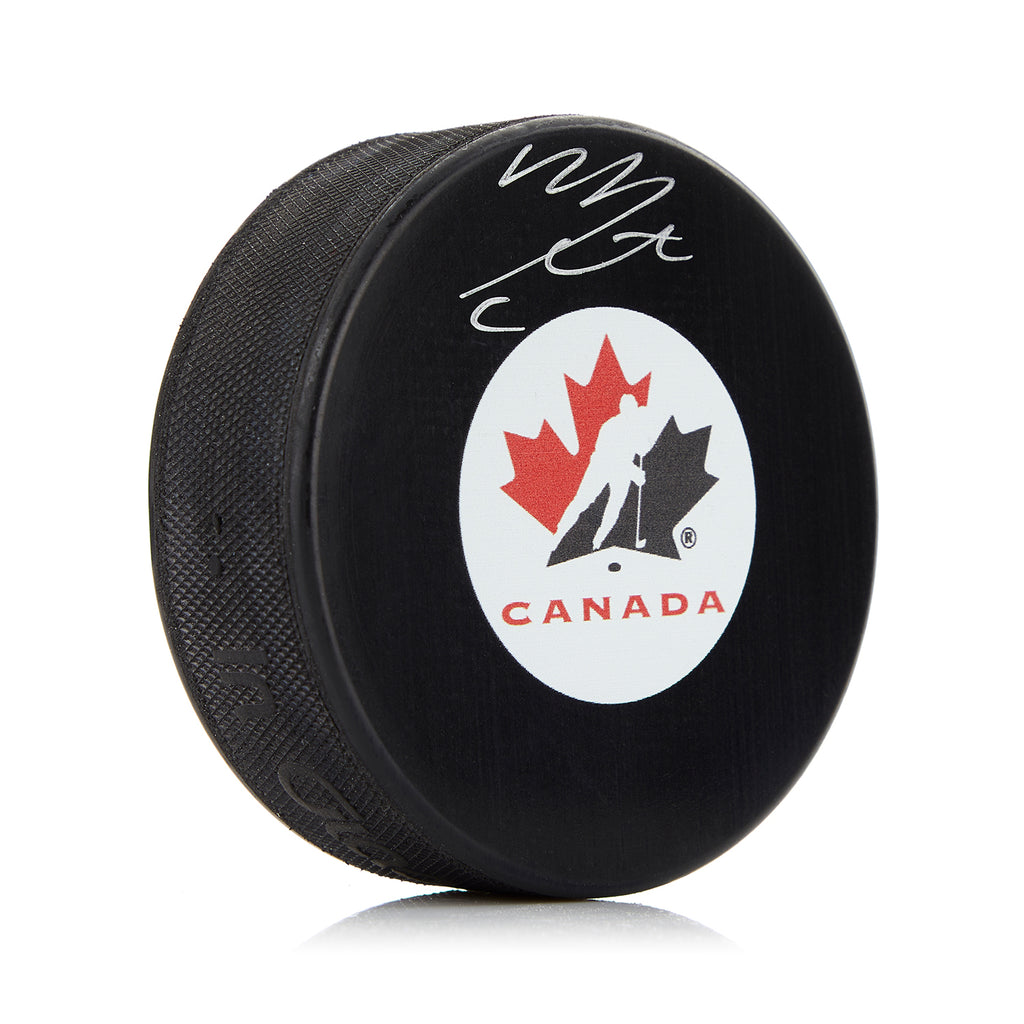 Mitch Marner Team Canada Autographed Hockey Puck | AJ Sports.