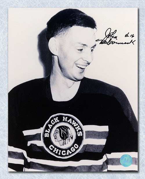 John McCormack Chicago Blackhawks Autographed Original 6 Hockey 8x10 Photo | AJ Sports.