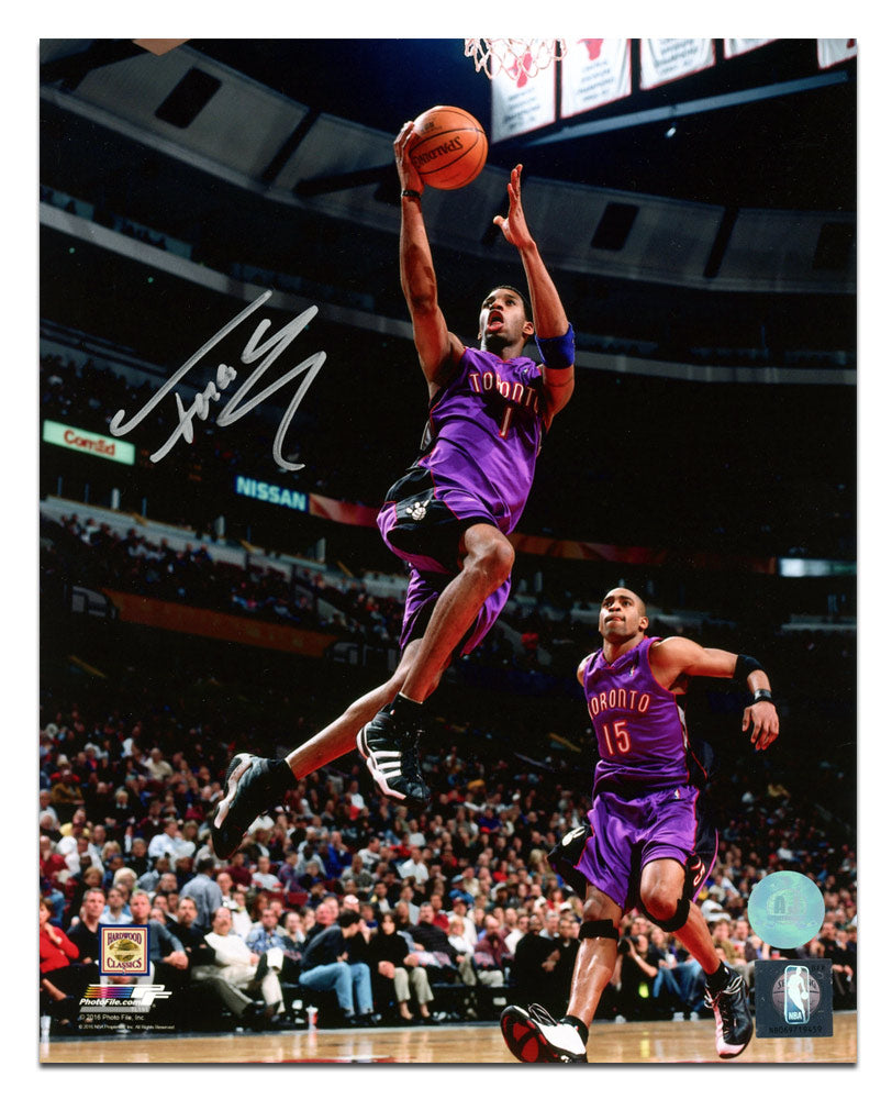 Tracy McGrady Toronto Raptors Autographed Basketball Fast Break 8x10 Photo | AJ Sports.