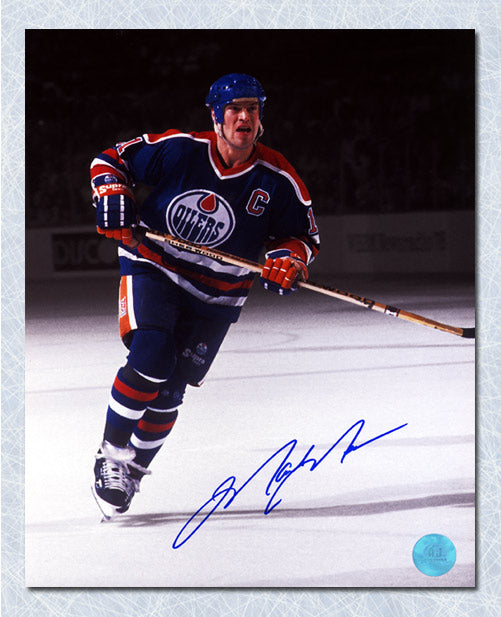 Mark Messier Edmonton Oilers Autographed Captain Spotlight 8x10 Photo | AJ Sports.