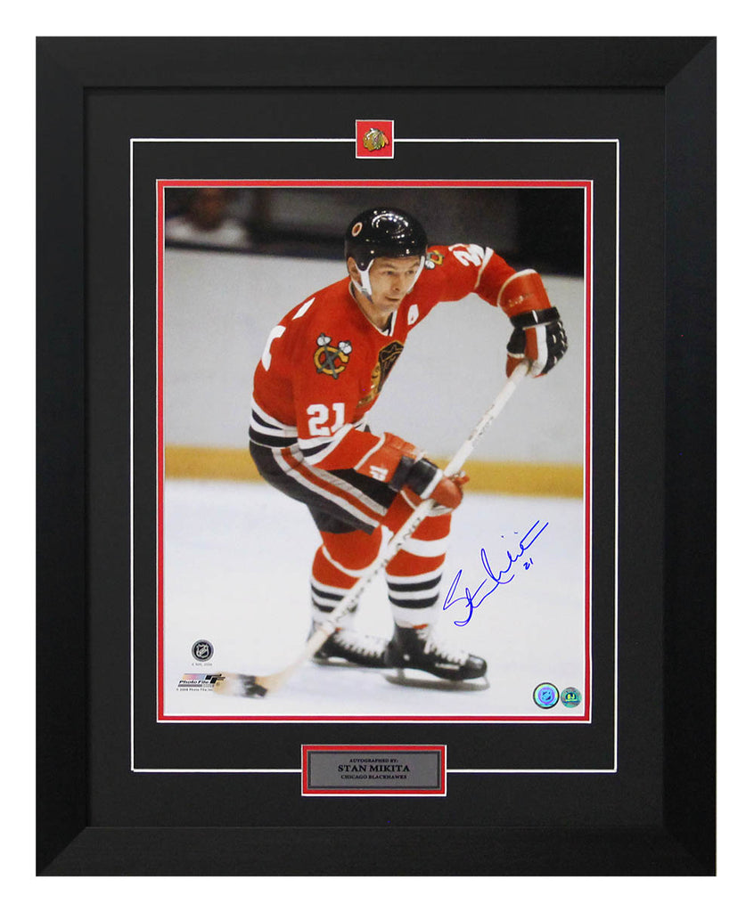 Stan Mikita Chicago Blackhawks Autographed Hockey Legend 26x32 Frame | AJ Sports.