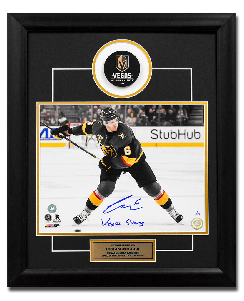 Colin Miller Golden Knights Signed Vegas Strong 20x24 Puck Frame #/17 | AJ Sports.