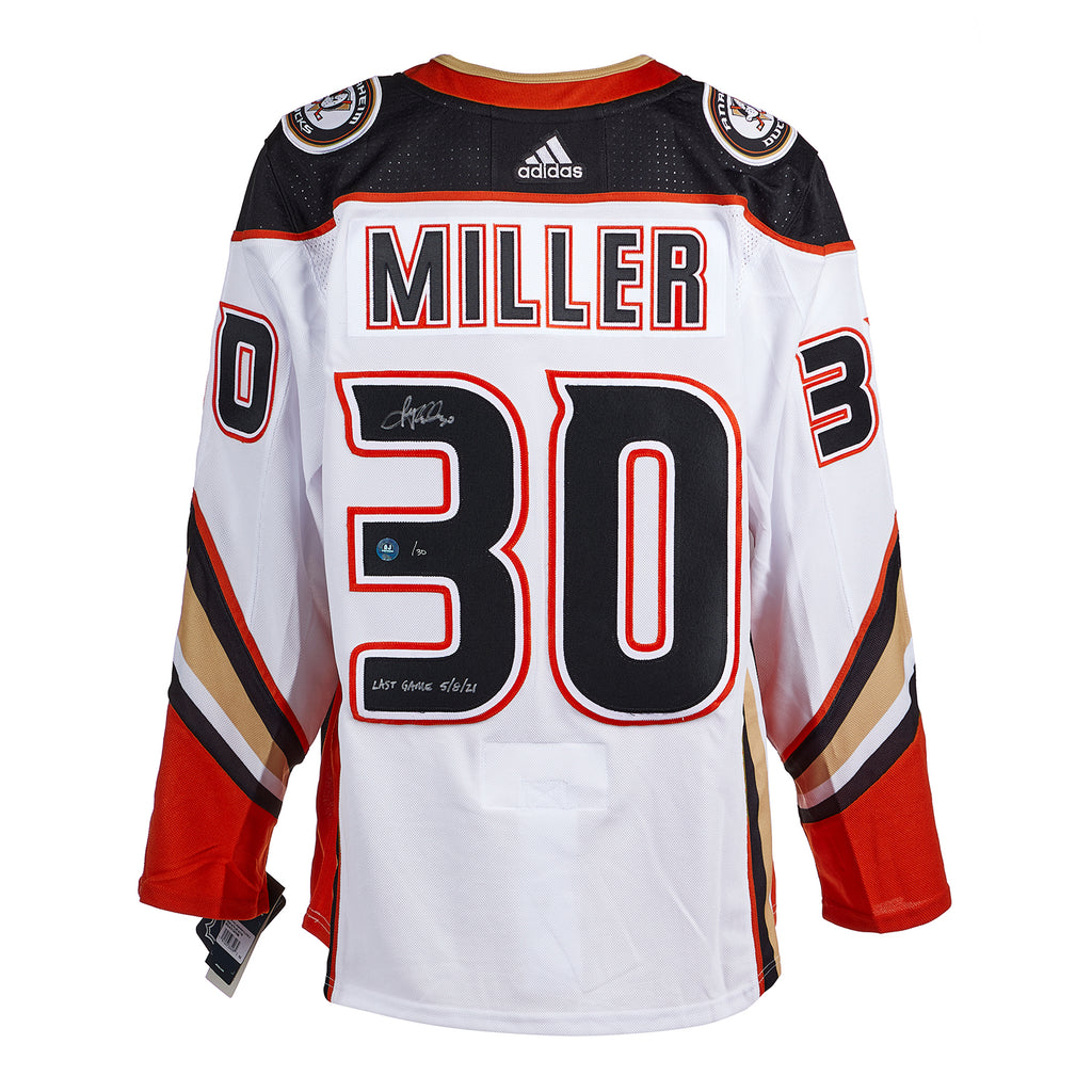 Ryan Miller Anaheim Ducks Signed & Dated Last Game Adidas Jersey #/30 | AJ Sports.