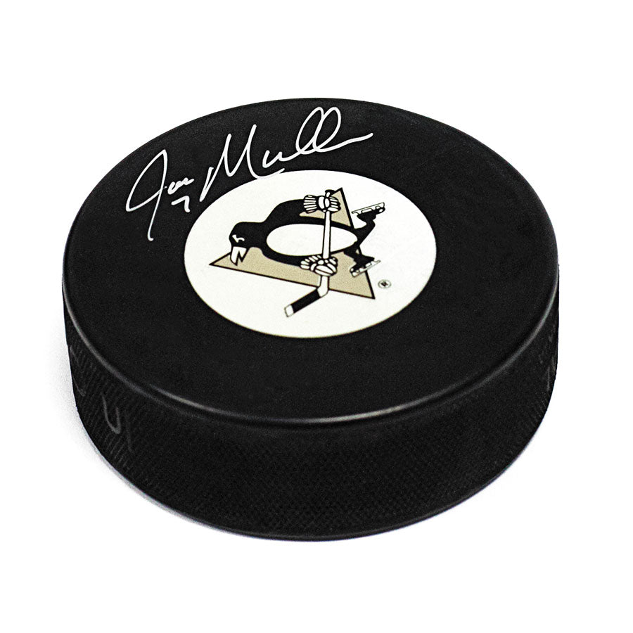 Joe Mullen Pittsburgh Penguins Autographed Hockey Puck | AJ Sports.