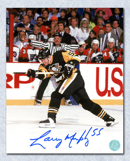 Larry Murphy Pittsburgh Penguins Autographed Slapshot 8x10 Photo | AJ Sports.