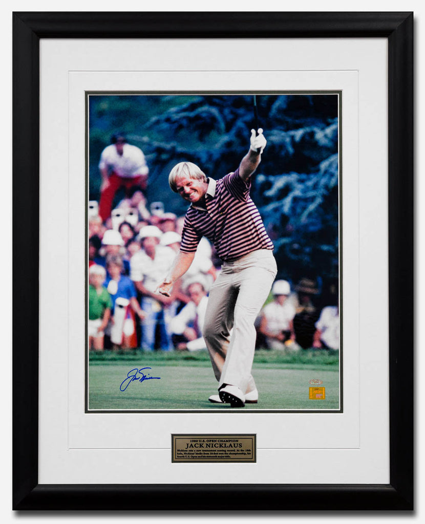 Jack Nicklaus Autographed 1980 US Open Golf Victory Celebration 26x32 Frame | AJ Sports.