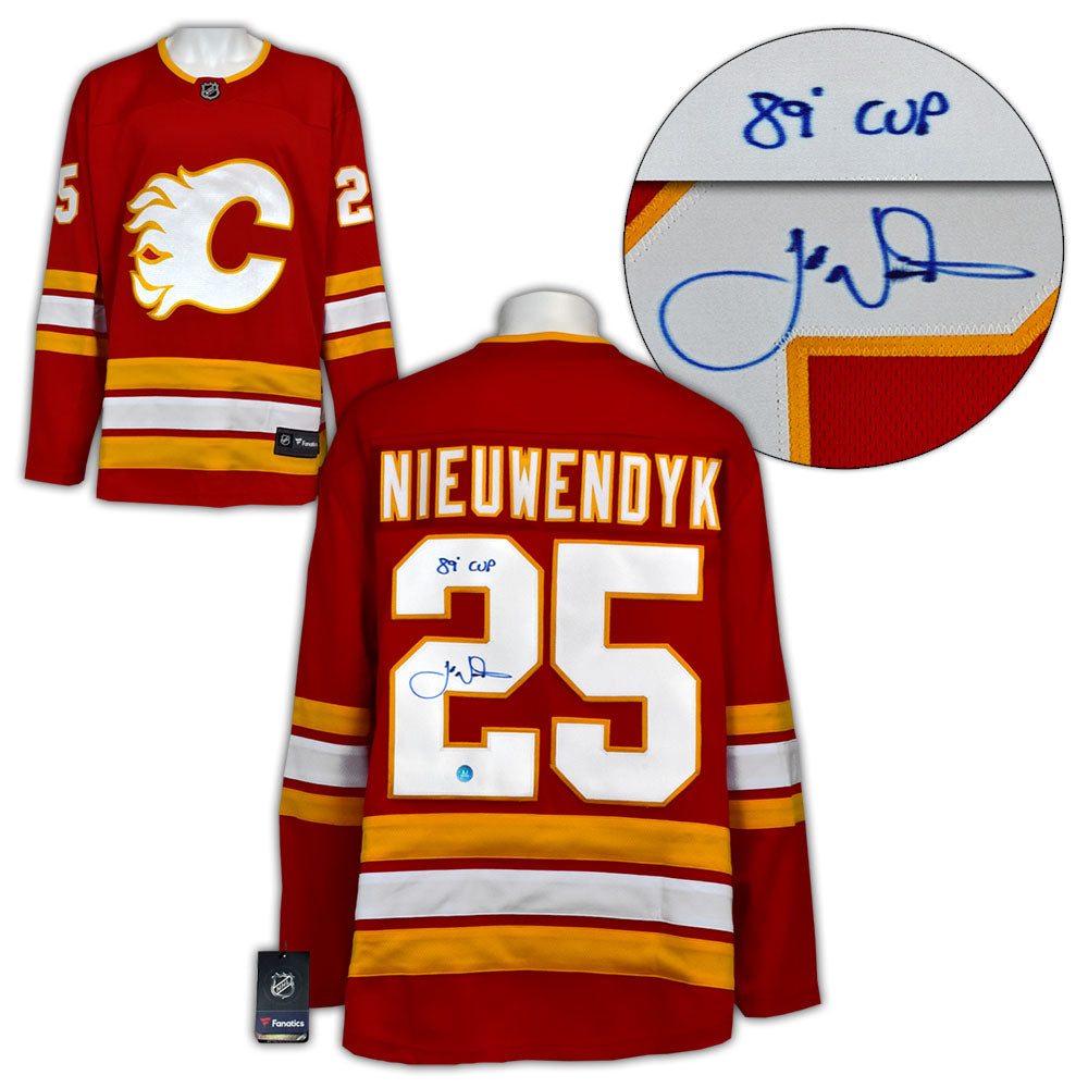 Joe Nieuwendyk Calgary Flames Signed & Inscibred Alt Retro Fanatics Jersey | AJ Sports.