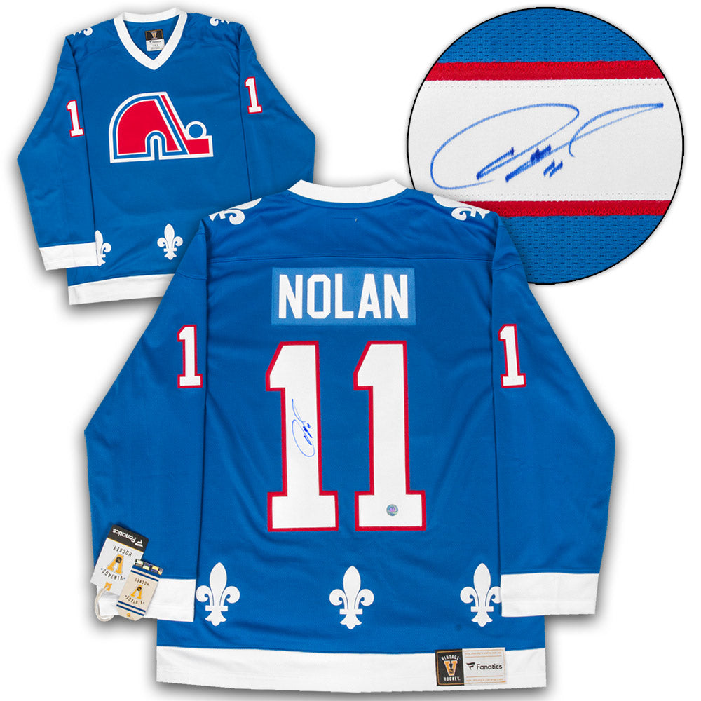 Owen Nolan Quebec Nordiques Signed Retro Fanatics Jersey | AJ Sports.