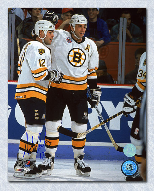 Adam Oates Boston Bruins Autographed On Ice with Neely 8x10 Photo | AJ Sports.