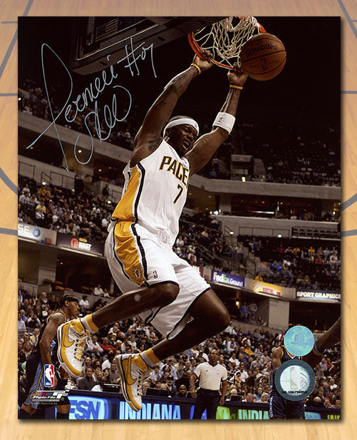 Jermaine O'Neal Indiana Pacers Autographed Basketball 8x10 Photo | AJ Sports.