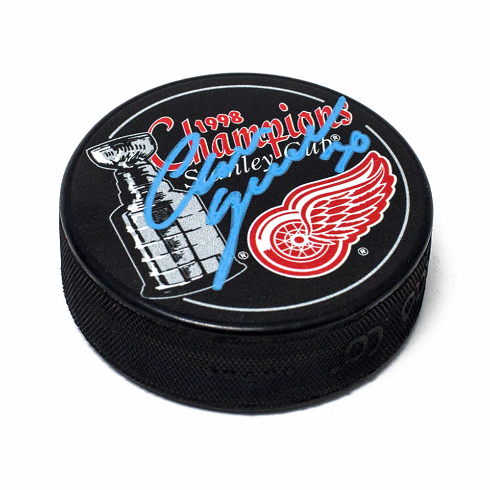 Chris Osgood Detroit Red Wings Signed 1998 Stanley Cup Puck | AJ Sports.