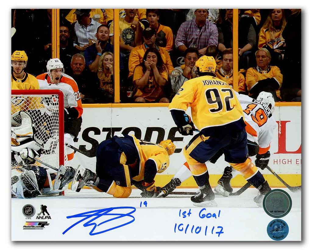 Nolan Patrick Philadelphia Flyers Signed & Dated 1st NHL Goal 8x10 Photo | AJ Sports.
