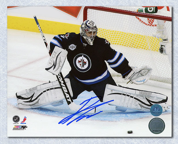 Ondrej Pavelec Winnipeg Jets Autographed Butterfly Save 8x10 Photo | AJ Sports.