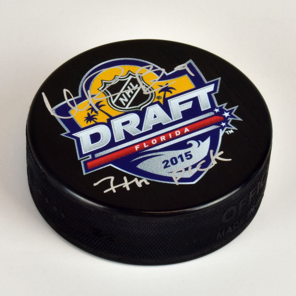 Ivan Provorov Signed 2015 NHL Entry Draft Puck with 7th Pick Note | AJ Sports.