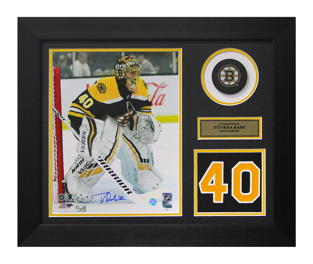 Tuukka Rask Boston Bruins Autographed Action 20x24 Number Frame #/40 | AJ Sports.