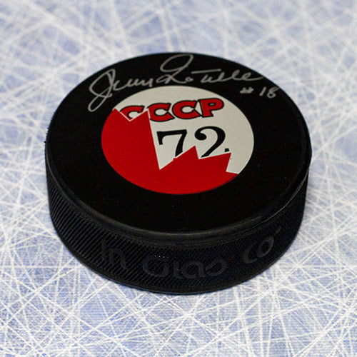 Jean Ratelle Signed 1972 Summit Series Canada CCCP Hockey Puck | AJ Sports.