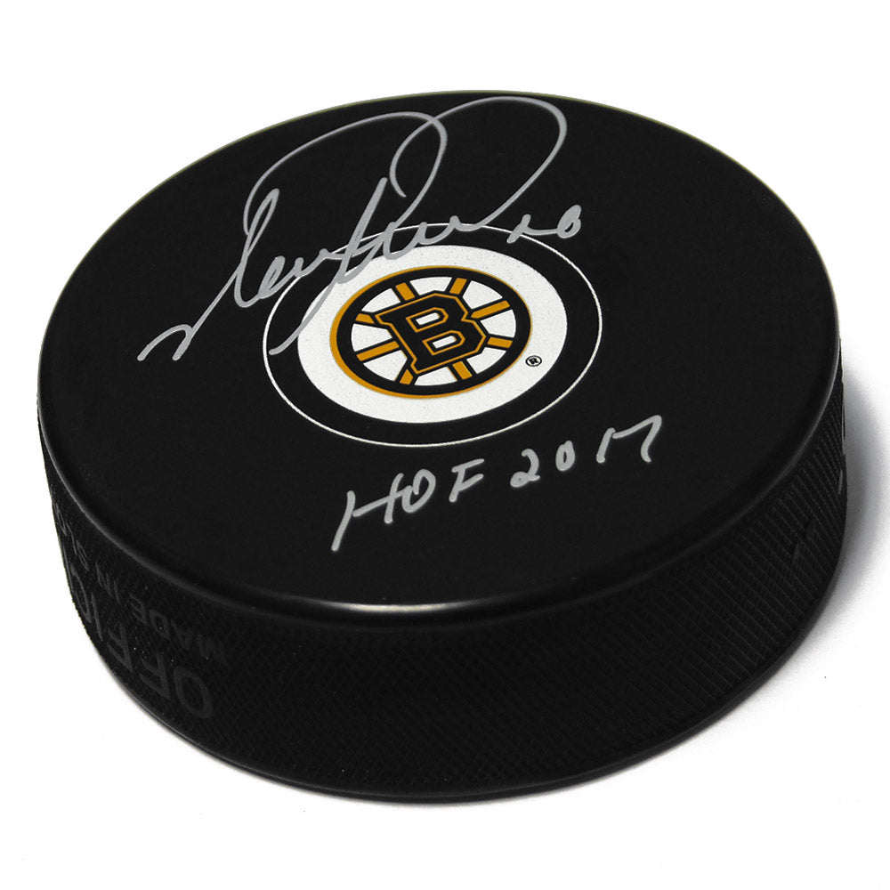 Mark Recchi Boston Bruins Signed Hockey Puck with HOF Note | AJ Sports.