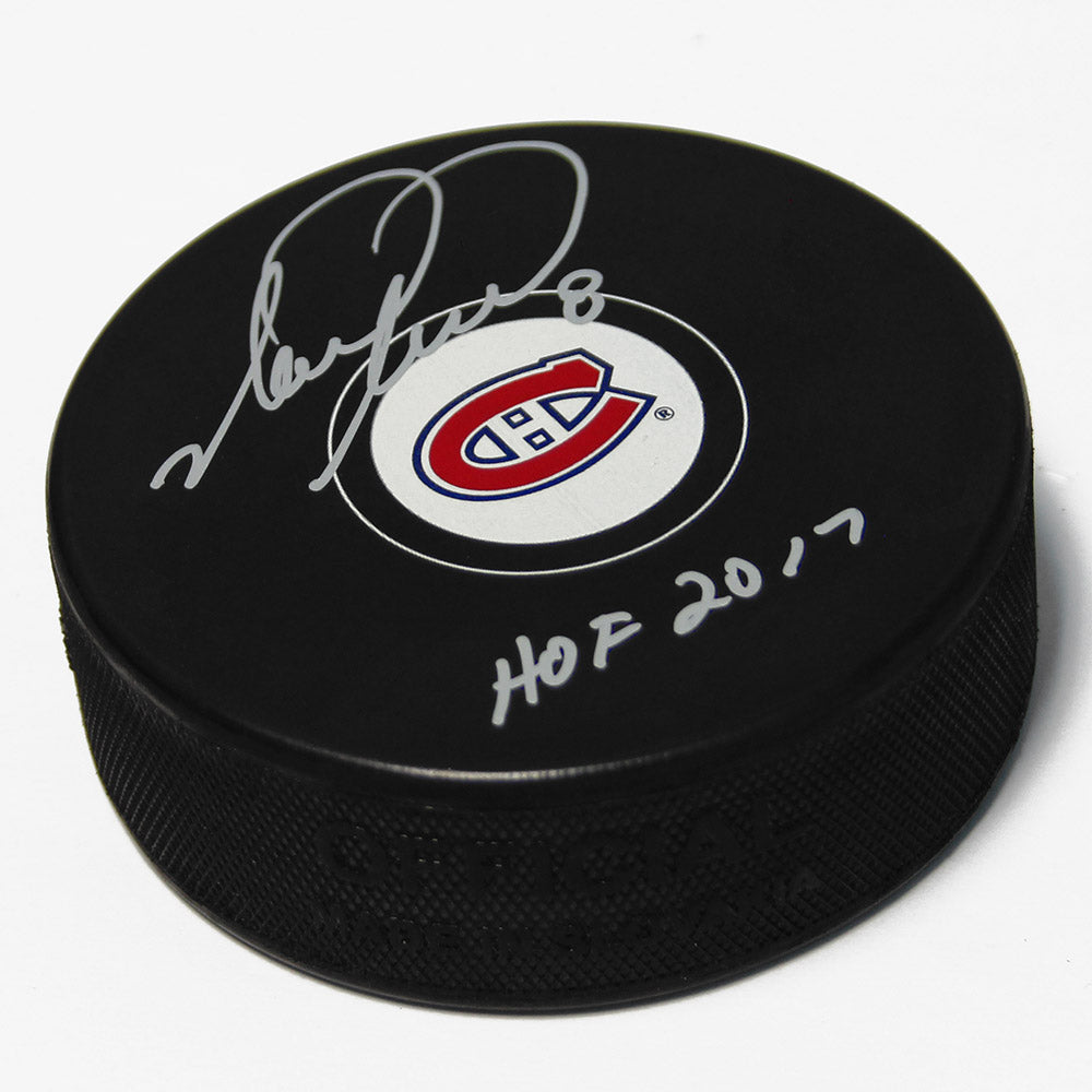 Mark Recchi Montreal Canadiens Signed Hockey Puck with HOF Note | AJ Sports.