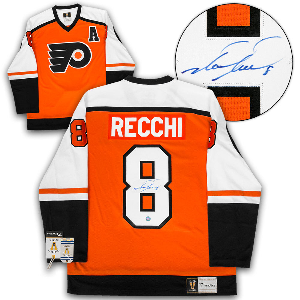 Mark Recchi Philadelphia Flyers Signed Retro Fanatics Jersey | AJ Sports.