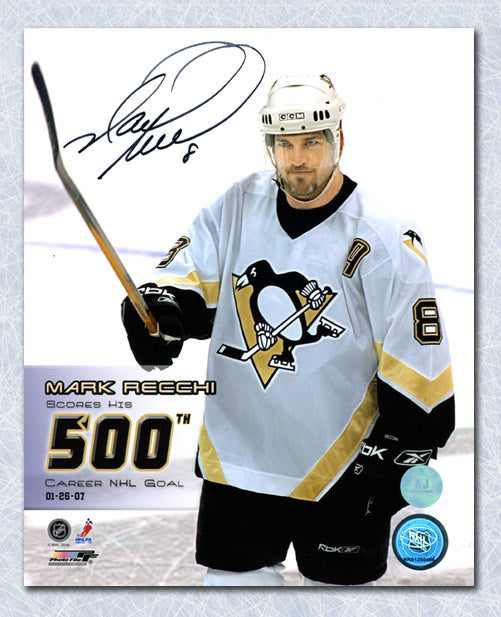 Mark Recchi Pittsburgh Penguins Autographed 500th Goal 8x10 Photo | AJ Sports.