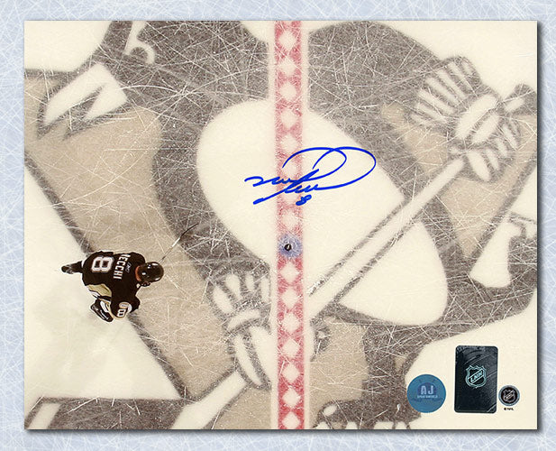 Mark Recchi Pittsburgh Penguins Autographed Centre Ice Overhead 8x10 Photo | AJ Sports.