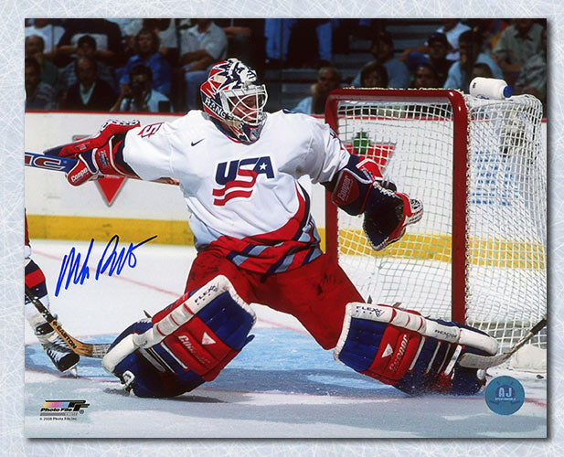 Mike Richter USA Hockey Autographed World Cup Goalie 8x10 Photo | AJ Sports.
