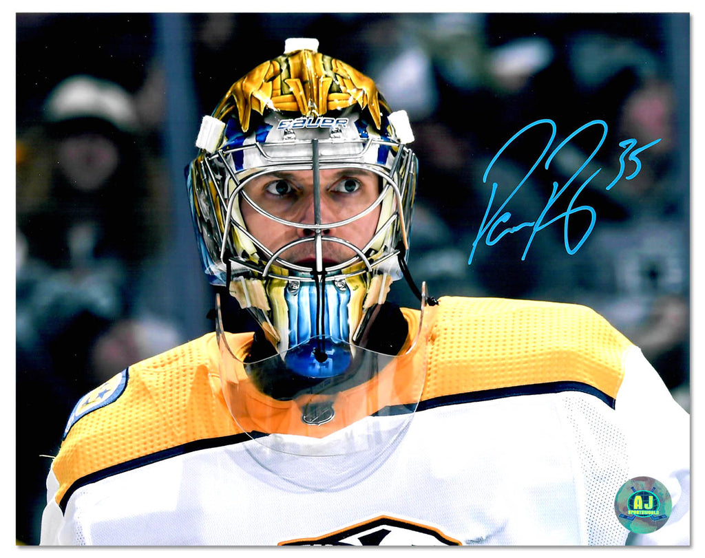 Pekka Rinne Nashville Predators Autographed Goalie Mask Close-Up 8x10 Photo | AJ Sports.