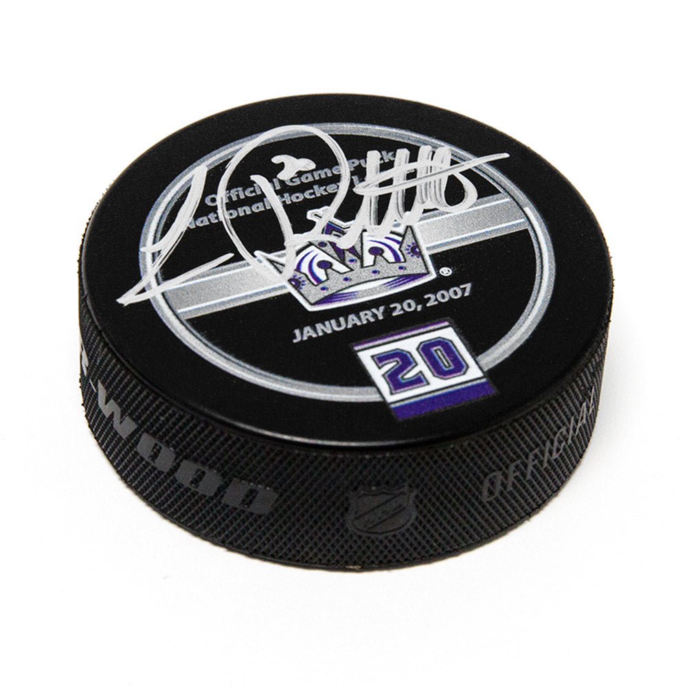 Luc Robitaille Los Angeles Kings Autographed Retirement Night Official Game Puck | AJ Sports.