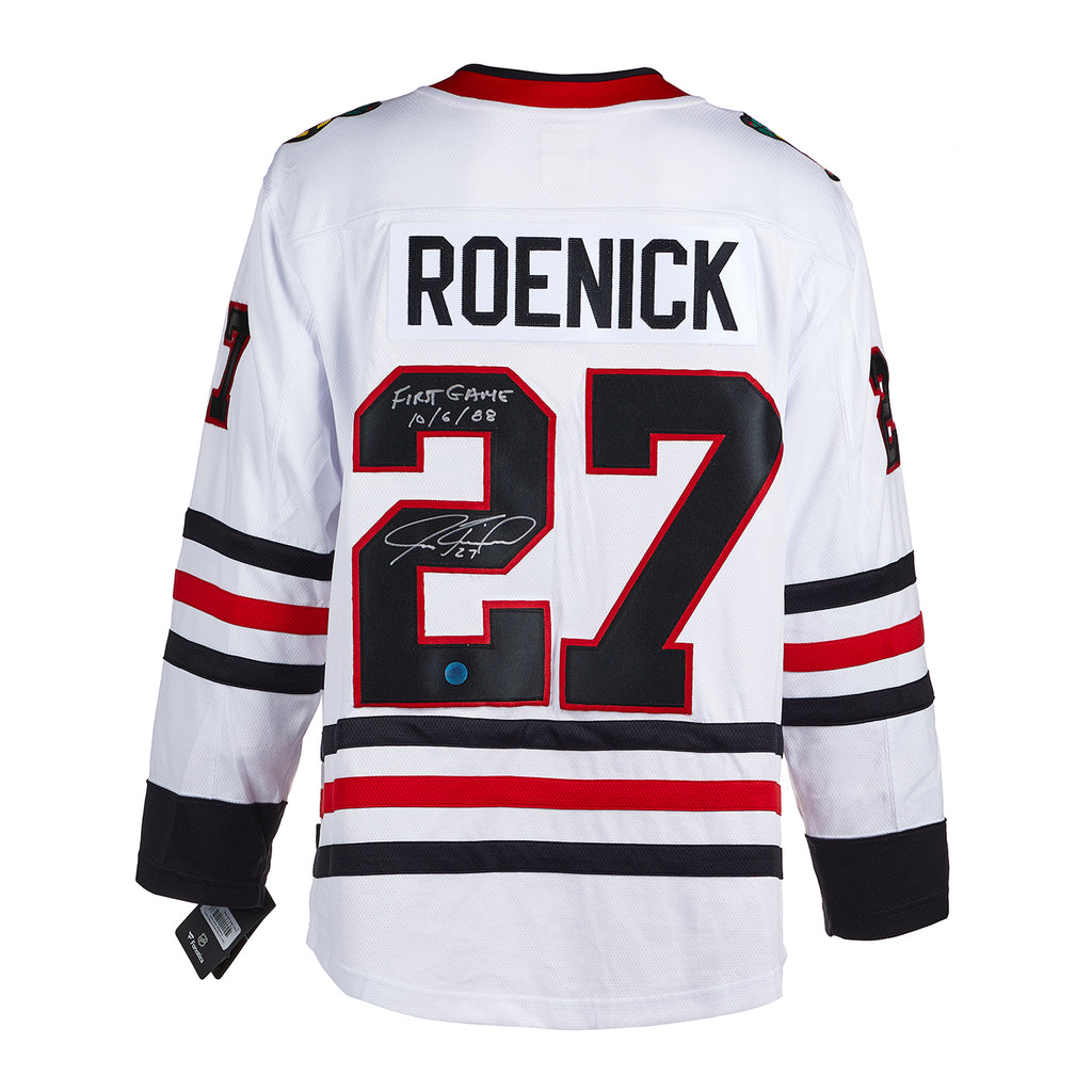 Jeremy Roenick Chicago Blackhawks Signed & Dated 1st Game Fanatics Jersey | AJ Sports.
