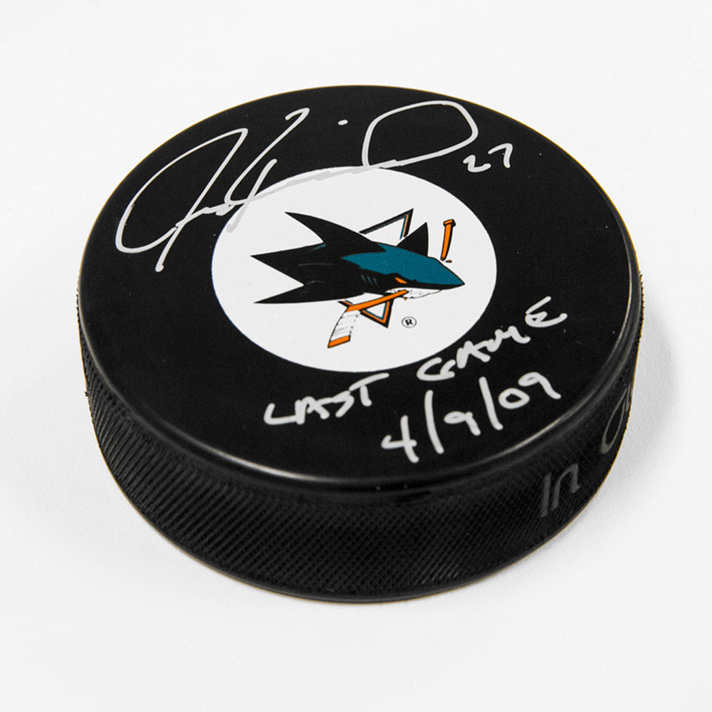 Jeremy Roenick San Jose Sharks Signed & Dated Last Game Puck | AJ Sports.